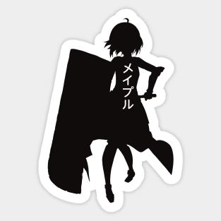 BOFURI Black Silhouette Anime Characters Maple with Her Japanese Name Sticker